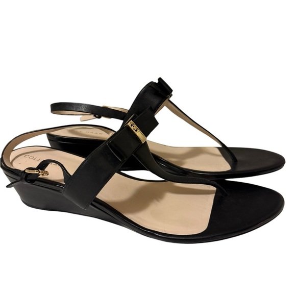 Cole Haan Tali Grand Bow
Womens 101/2 Black Leather Wedge Heel Sandals Strappy - Picture 8 of 15